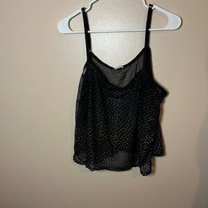 Elegant Iridescent Black Sheer Women's Cami and Bottoms